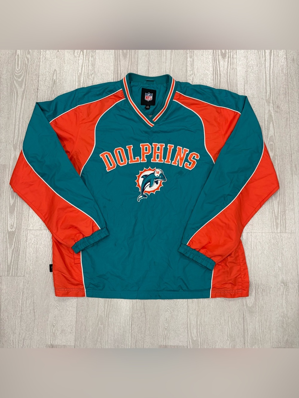 Vintage Official NFL Miami Dolphins  Men’s Blue Sideline Pullover Windbreaker L